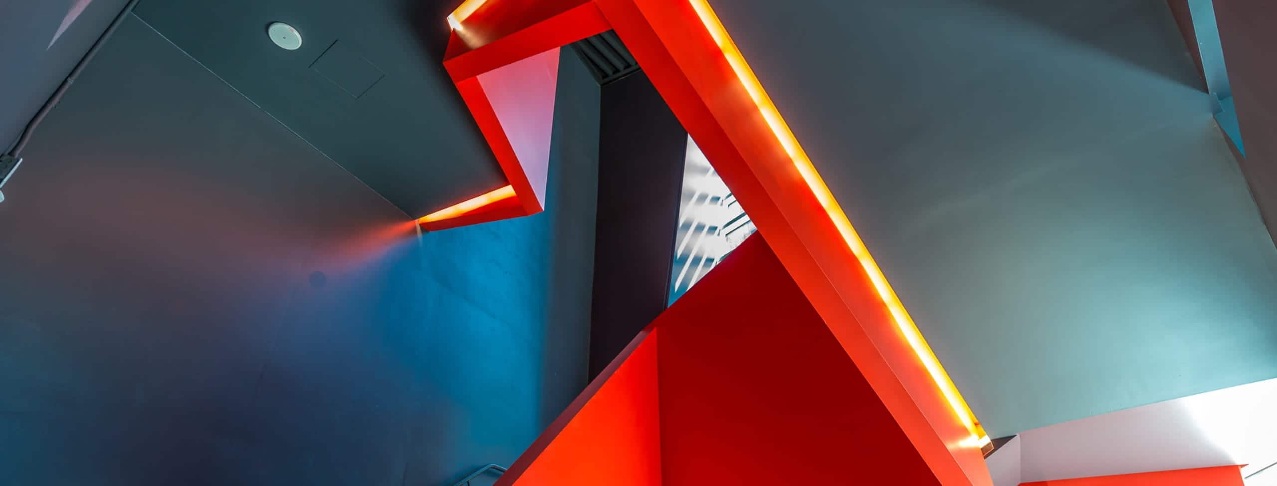 abstract red staircase