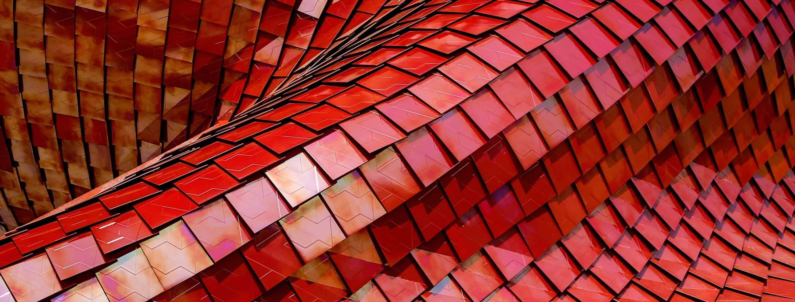 Architectural red wave