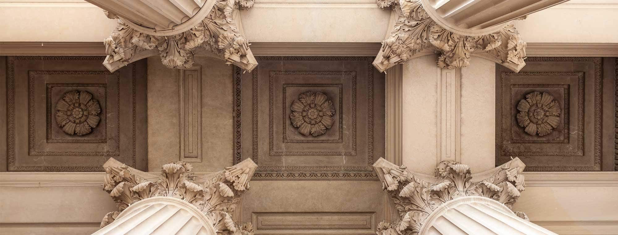 Ceiling details with columns