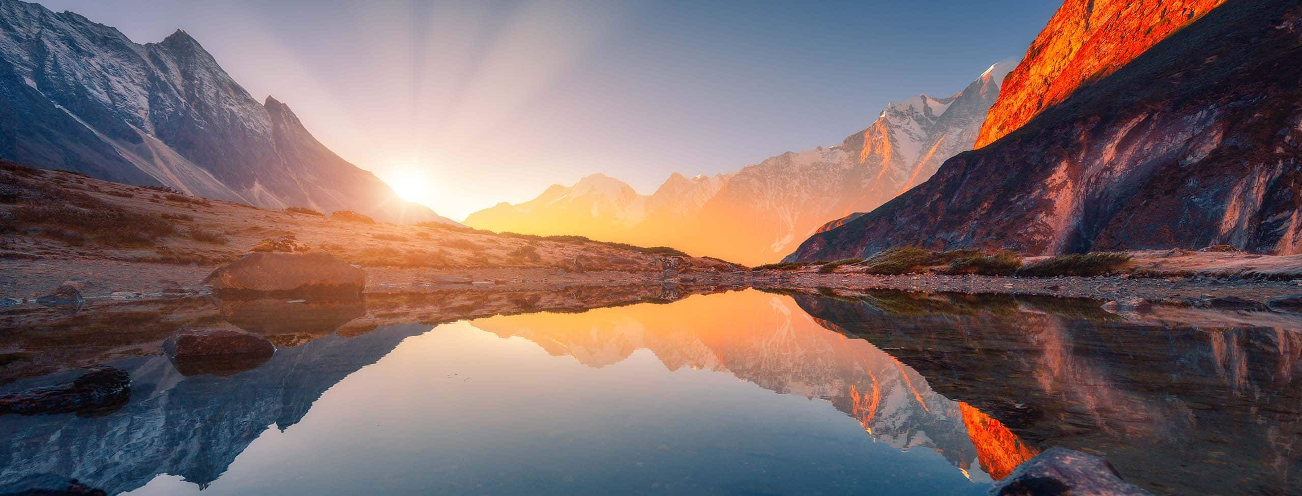 Horizon - Nepal mountains at sunset